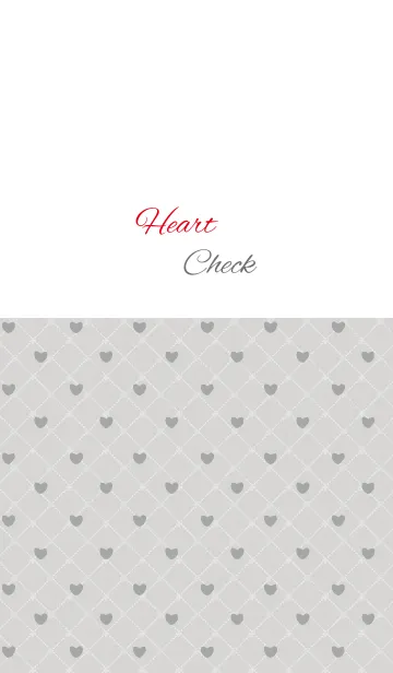 [LINE着せ替え] Check / dark gray (heart)の画像1