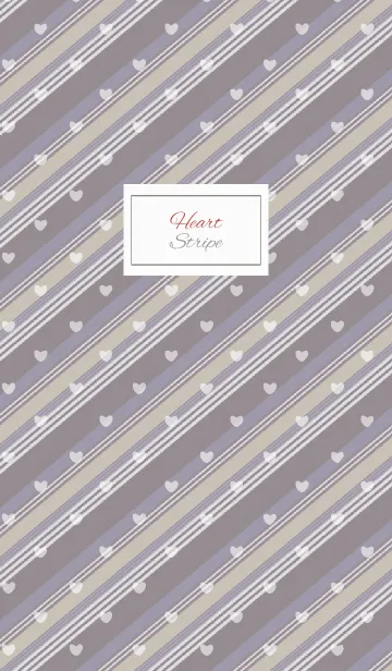 [LINE着せ替え] stripe2 / beige and blue (heart)の画像1