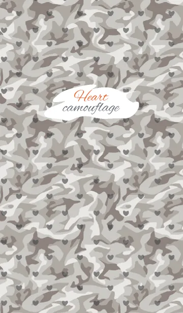 [LINE着せ替え] camouflage / gray (heart)の画像1