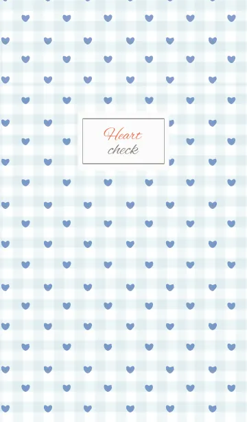 [LINE着せ替え] check6 / light blue (heart)の画像1