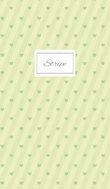 [LINE着せ替え] stripe3 / yellow green (heart)の画像1