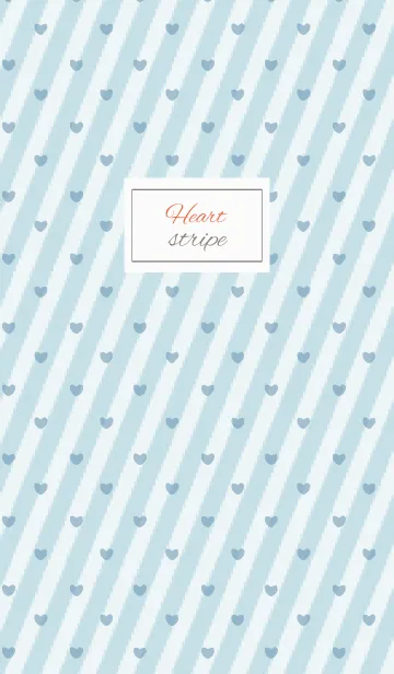 [LINE着せ替え] stripe3 / blue (heart)の画像1