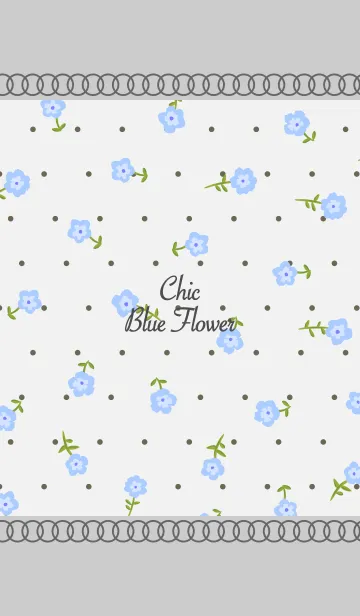 [LINE着せ替え] Chic Blue Flowerの画像1