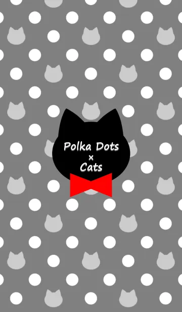 [LINE着せ替え] Polka Dots×Cats(monotone)Jの画像1