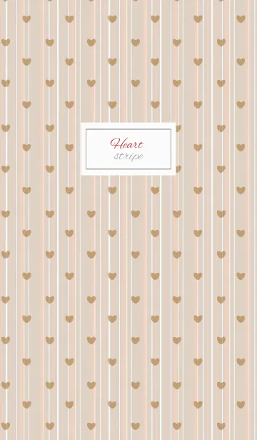 [LINE着せ替え] Stripe4 / brown (heart)の画像1