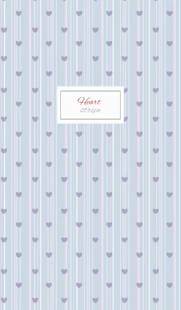 [LINE着せ替え] Stripe4 / blue purple (heart)の画像1