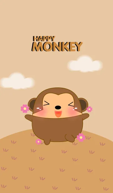 [LINE着せ替え] Happy Cute Fat Monkey Theme(jp)の画像1