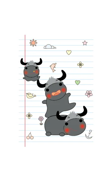 [LINE着せ替え] Cute buffalo theme v.1 (JP)の画像1