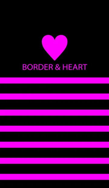 [LINE着せ替え] BORDER ＆ HEART-Vividpurplepink-の画像1