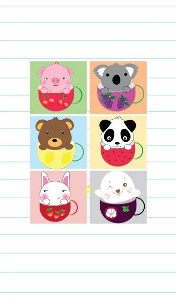 [LINE着せ替え] Cute animals theme v.4 (JP)の画像1