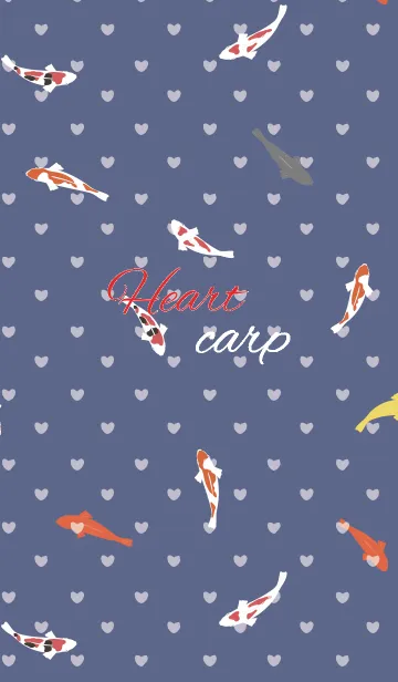 [LINE着せ替え] carp / navy (heart)の画像1