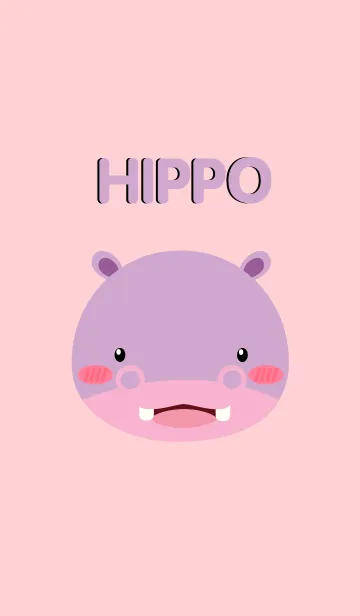 [LINE着せ替え] Simple Cute Face Hippo Theme (jp)の画像1