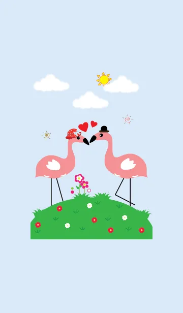 [LINE着せ替え] Cute flamingo theme v.1 (JP)の画像1