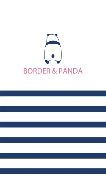 [LINE着せ替え] BORDER ＆ PANDA -NAVY-の画像1