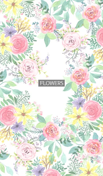 [LINE着せ替え] water color flowers_411の画像1