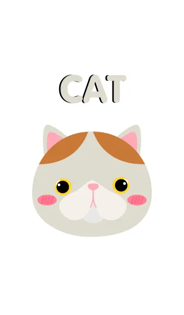 [LINE着せ替え] Simple Cute Face Cat Theme v.2(jp)の画像1