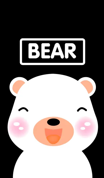 [LINE着せ替え] Simple White bear in Black theme(jp)の画像1