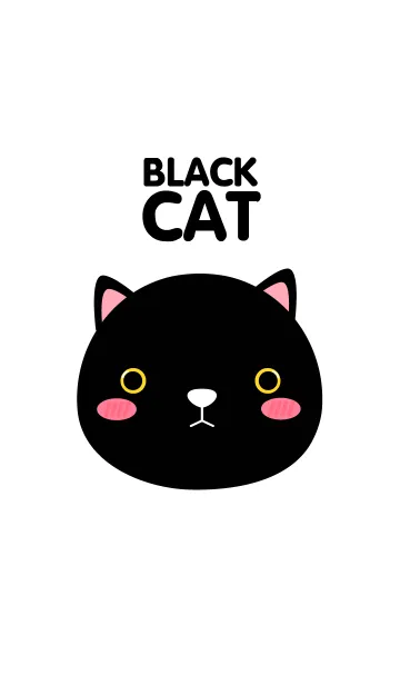 [LINE着せ替え] Simple Cute Face Black Cat Theme(jp)の画像1