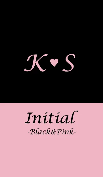 [LINE着せ替え] Initial "K＆S" -Black＆Pink-の画像1