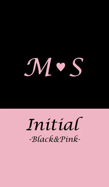 [LINE着せ替え] Initial "M＆S" -Black＆Pink-の画像1