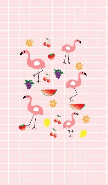 [LINE着せ替え] Cute flamingo theme v.2 (JP)の画像1