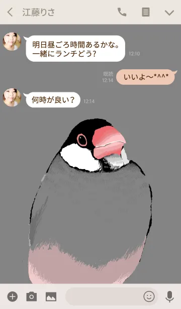 [LINE着せ替え] 文鳥の画像3