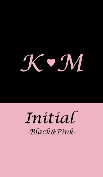 [LINE着せ替え] Initial "K＆M" -Black＆Pink-の画像1