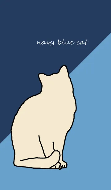 [LINE着せ替え] navy blue catの画像1