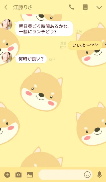 [LINE着せ替え] Simple Cute Face Shiba Inu Dog Theme(jp)の画像3