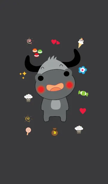 [LINE着せ替え] Cute buffalo theme v.2 (JP)の画像1