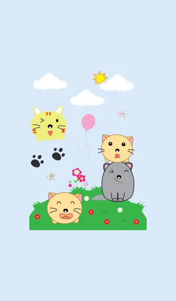 [LINE着せ替え] Cute little cat theme v.2 (JP)の画像1