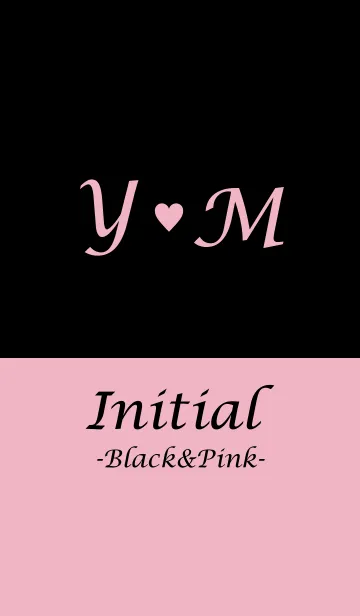 [LINE着せ替え] Initial "Y＆M" -Black＆Pink-の画像1