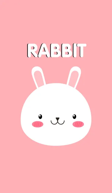 [LINE着せ替え] Simple Cute Face White Rabbit Theme(jp)の画像1