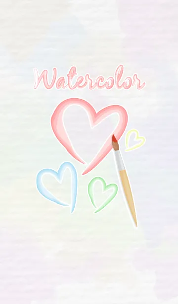 [LINE着せ替え] Watercolor love loveの画像1