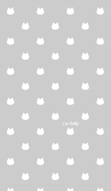 [LINE着せ替え] Cat Polka[Gray and White]の画像1