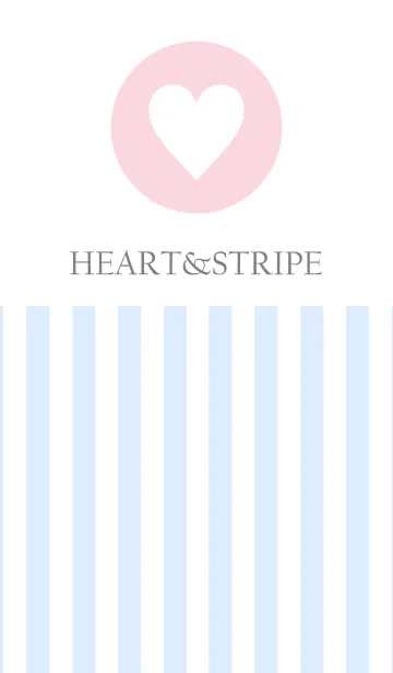 [LINE着せ替え] HEART＆STRIPE -PINK+LIGHT.B-の画像1