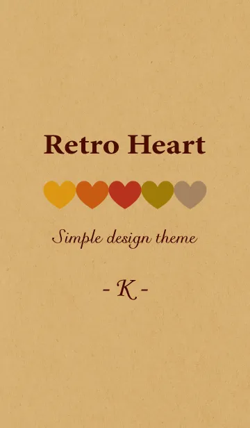 [LINE着せ替え] Kraft Retro Heart『K』の画像1