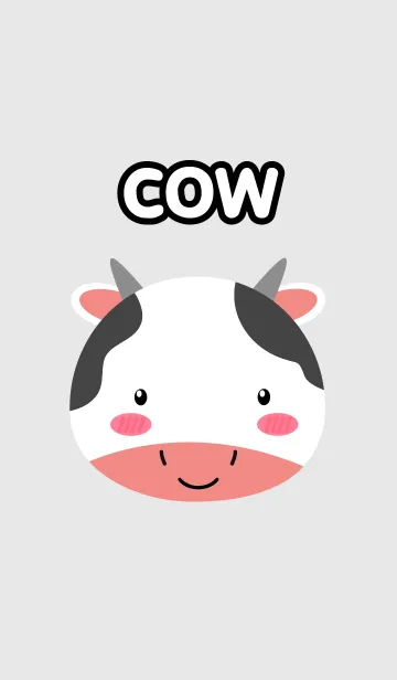 [LINE着せ替え] Simple Cute Face Cow Theme(jp)の画像1