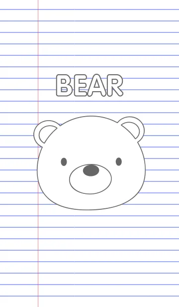 [LINE着せ替え] Simple Bear On Paper theme(jp)の画像1