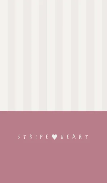 [LINE着せ替え] STRIPE＆HEART DUSKY PINKの画像1