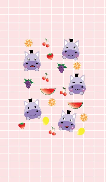 [LINE着せ替え] Cute hippo theme v.3 (JP)の画像1