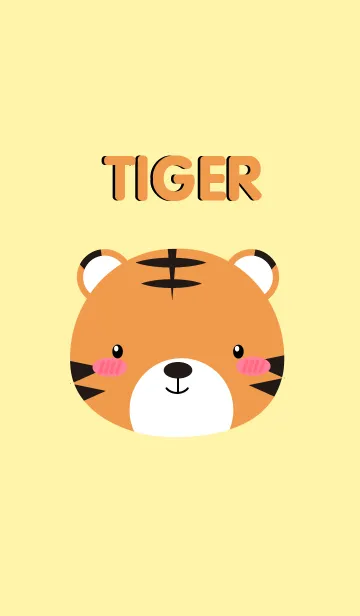 [LINE着せ替え] Simple Cute Face Tiger Theme(jp)の画像1