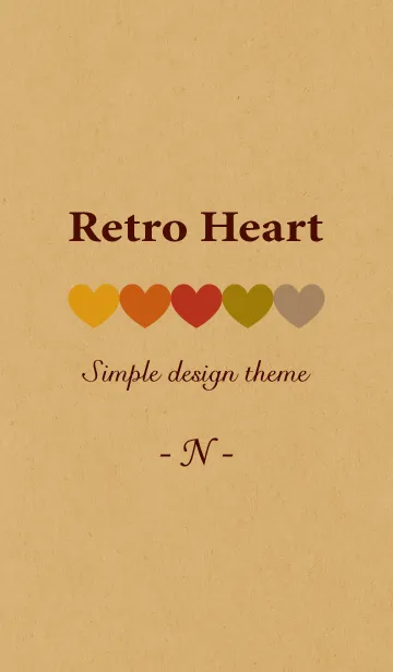 [LINE着せ替え] Kraft Retro Heart『N』の画像1