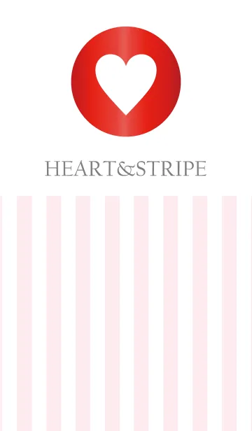 [LINE着せ替え] HEART＆STRIPE -RED+PINK-の画像1