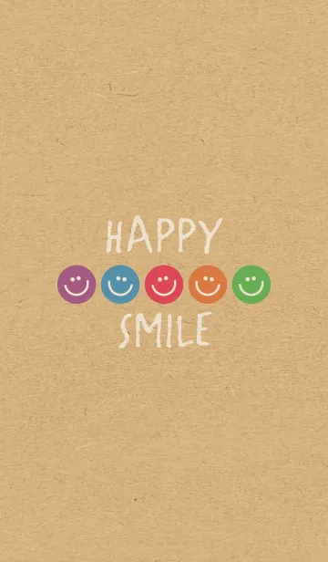 [LINE着せ替え] HAPPY SMILE -5color KRAFT 3-の画像1