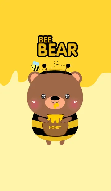 [LINE着せ替え] Cute Bee Bear Theme(jp)の画像1