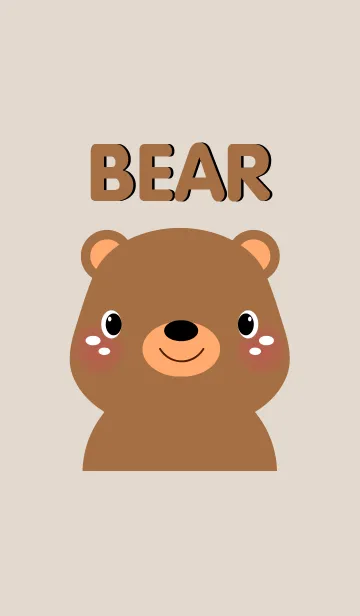 [LINE着せ替え] Simple Lovely Brown Bear Theme(jp)の画像1