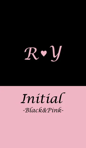 [LINE着せ替え] Initial "R＆Y" -Black＆Pink-の画像1