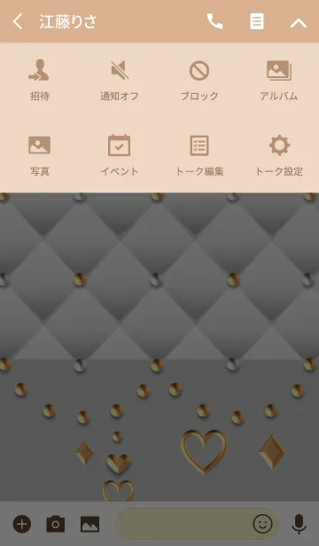 [LINE着せ替え] 白のキルティング(金のハートとダイヤ)の画像4