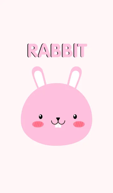 [LINE着せ替え] Simple Cute Face Pink Rabbit Theme(jp)の画像1